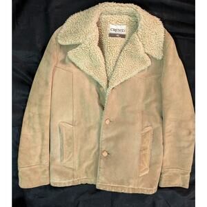 Vintage Cresco Shearling-Lined Suede Jacket – Tan – Size 40(M/L)